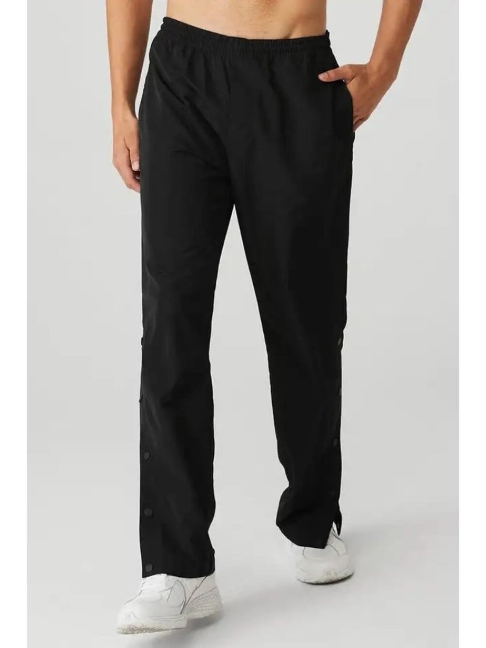 ALO Yoga Black Legend Snap Pants, Men Size Large